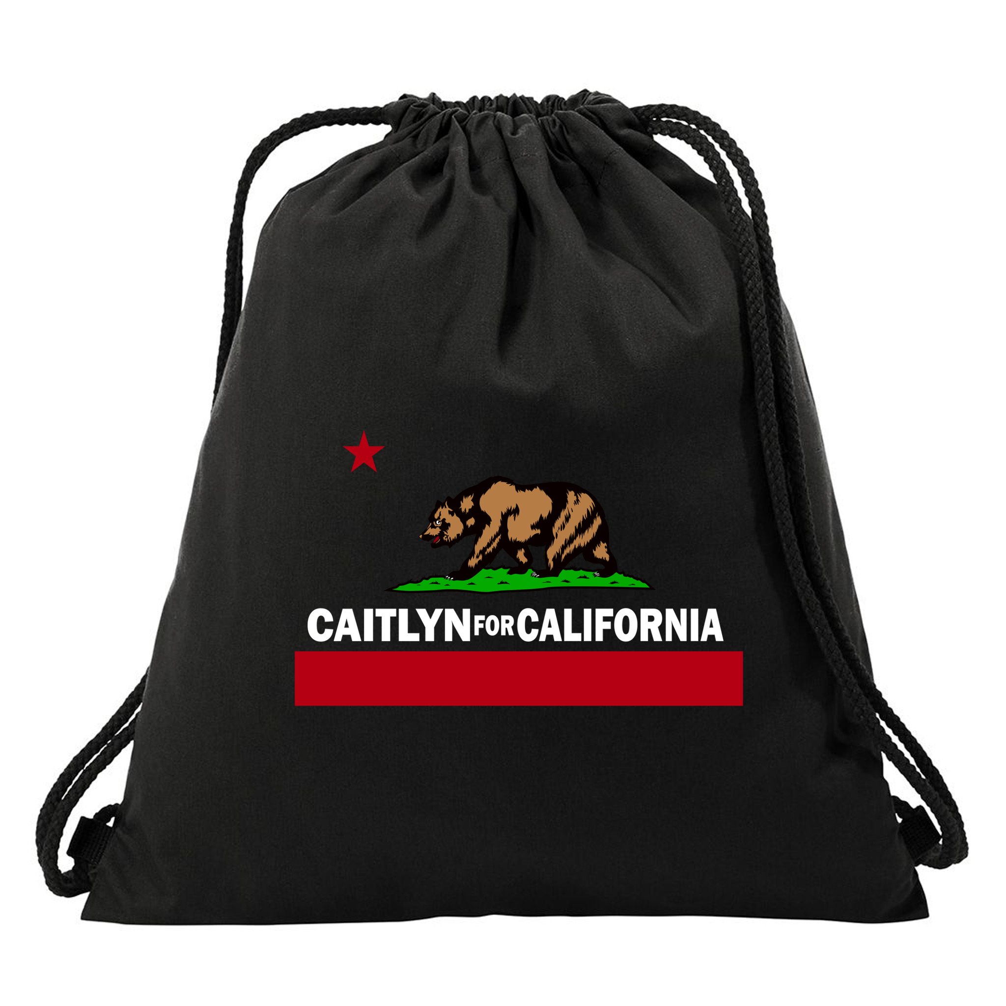 Caitlyn For California Governor Jenner Cali Flag Drawstring Bag