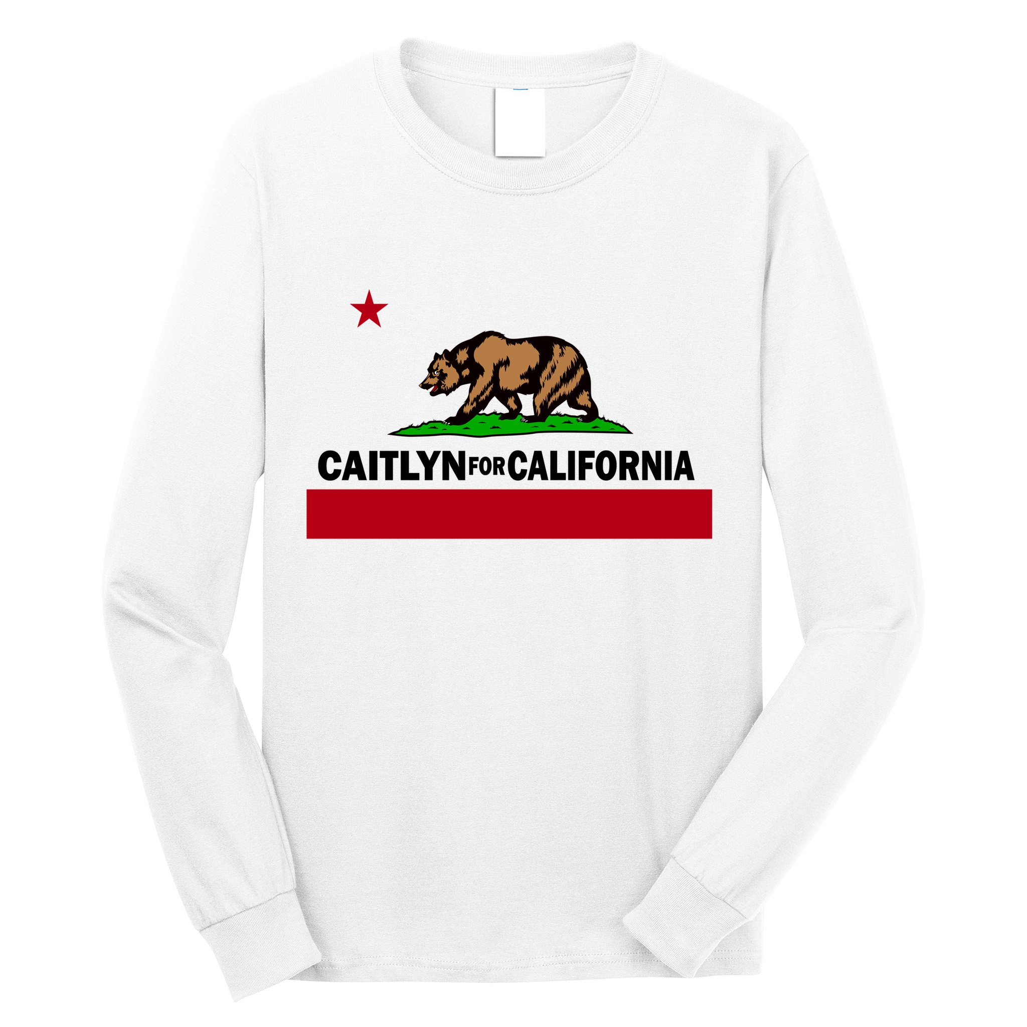 Caitlyn For California Governor Jenner Cali Flag Long Sleeve Shirt