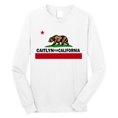 Caitlyn For California Governor Jenner Cali Flag Long Sleeve Shirt