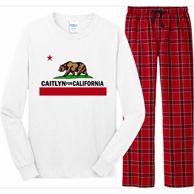 Caitlyn For California Governor Jenner Cali Flag Long Sleeve Pajama Set