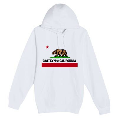 Caitlyn For California Governor Jenner Cali Flag Premium Pullover Hoodie