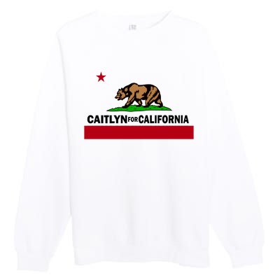 Caitlyn For California Governor Jenner Cali Flag Premium Crewneck Sweatshirt