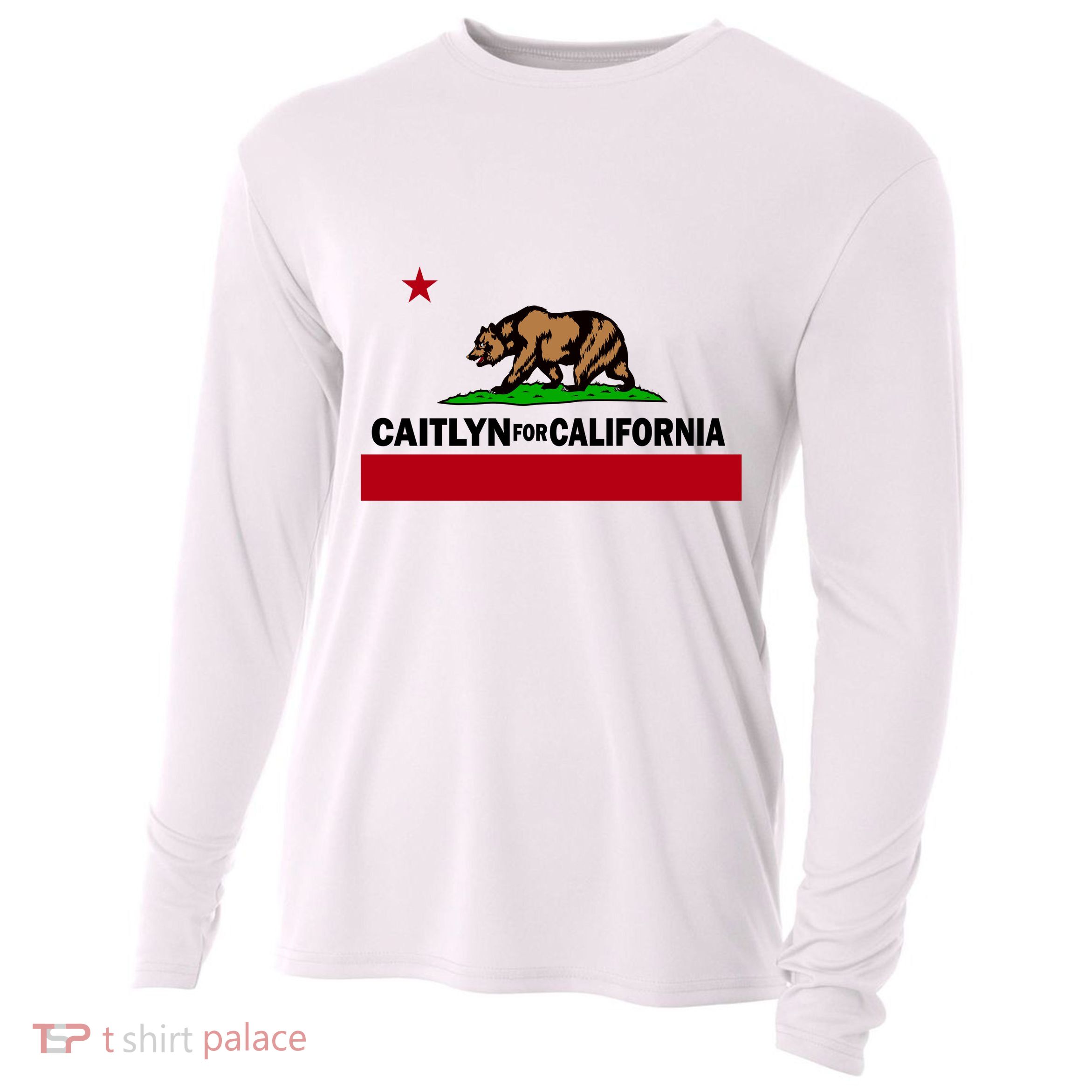 Caitlyn For California Governor Jenner Cali Flag Cooling Performance Long Sleeve Crew