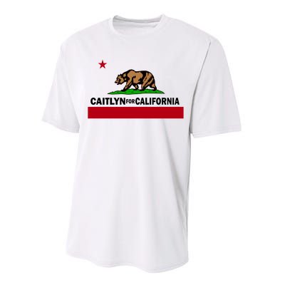 Caitlyn For California Governor Jenner Cali Flag Performance Sprint T-Shirt