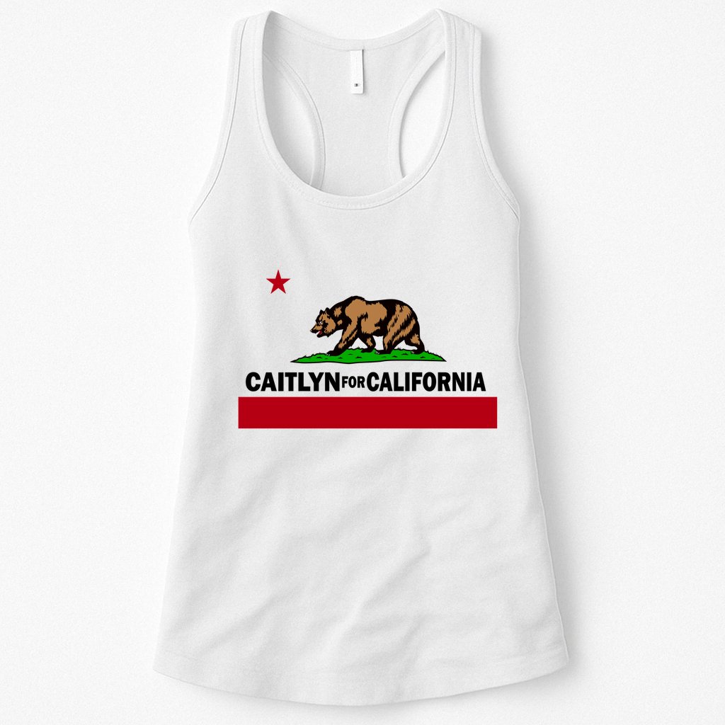 Caitlyn For California Governor Jenner Cali Flag Womens Tank Top