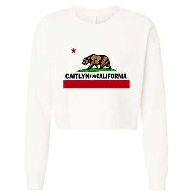 Caitlyn For California Governor Jenner Cali Flag Cropped Pullover Crew