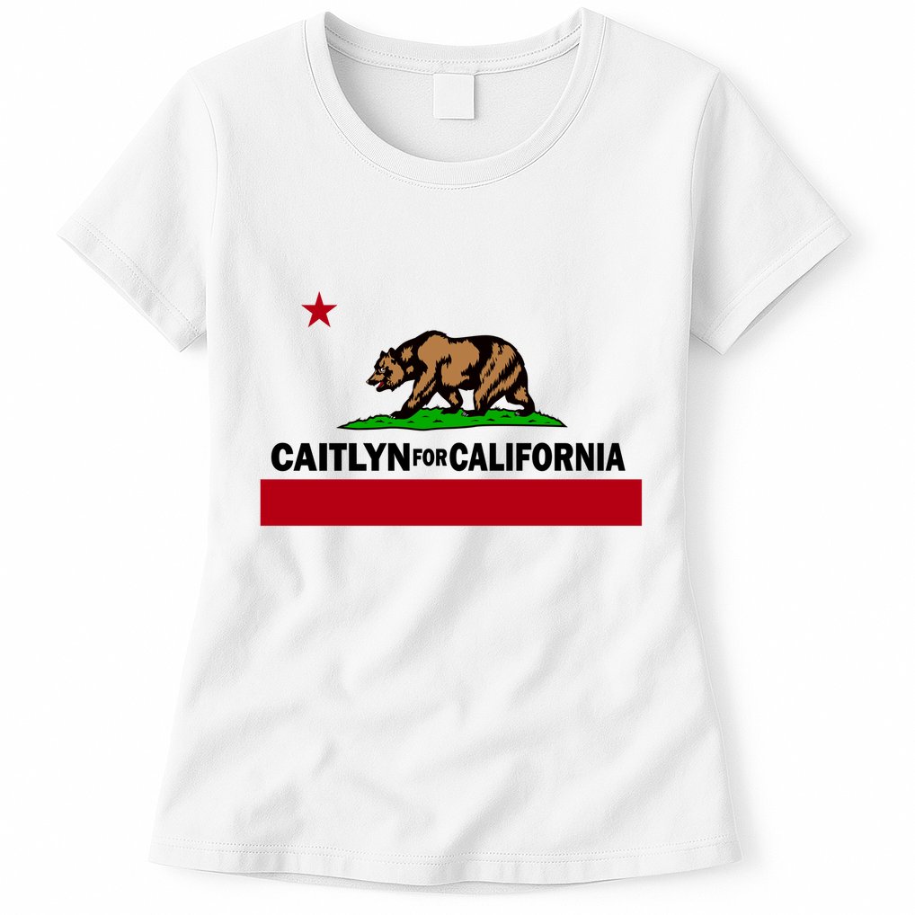Caitlyn For California Governor Jenner Cali Flag Womens T-Shirt