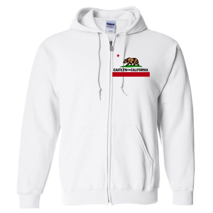 Caitlyn For California Governor Jenner Cali Flag Full Zip Hoodie