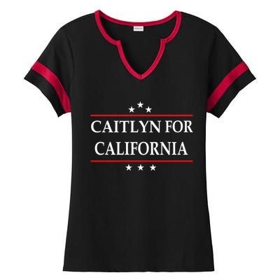 Caitlyn For California Governor Jenner Campaign Ladies Halftime Notch Neck Tee