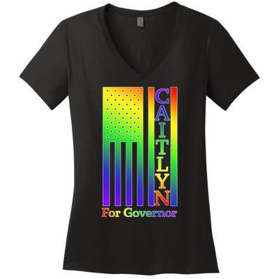 Caitlyn For California Jenner For Governor Women's V-Neck T-Shirt
