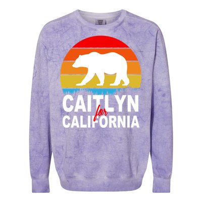 Caitlyn For California Retro Cali Bear Colorblast Crewneck Sweatshirt