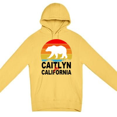 Caitlyn For California Retro Cali Bear Premium Pullover Hoodie