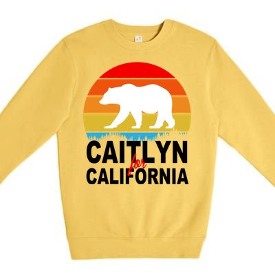 Caitlyn For California Retro Cali Bear Premium Crewneck Sweatshirt