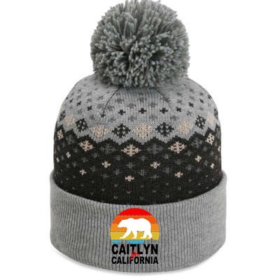 Caitlyn For California Retro Cali Bear The Baniff Cuffed Pom Beanie