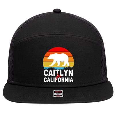 Caitlyn For California Retro Cali Bear 7 Panel Mesh Trucker Snapback Hat