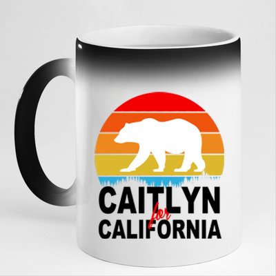 Caitlyn For California Retro Cali Bear 11oz Black Color Changing Mug