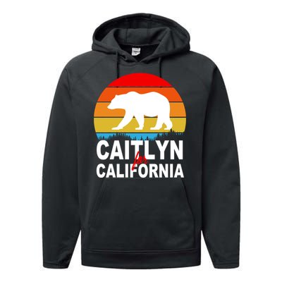 Caitlyn For California Retro Cali Bear Performance Fleece Hoodie