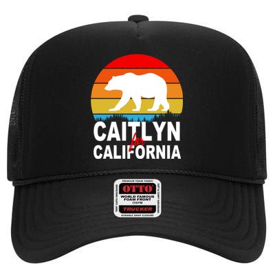 Caitlyn For California Retro Cali Bear High Crown Mesh Back Trucker Hat