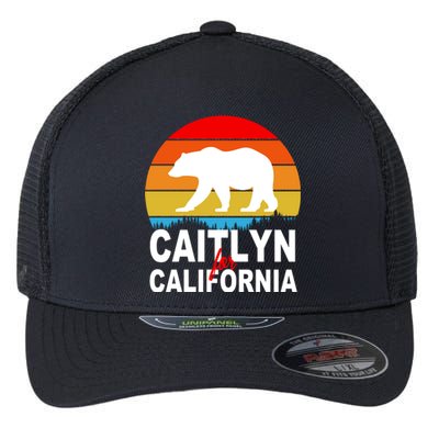 Caitlyn For California Retro Cali Bear Flexfit Unipanel Trucker Cap