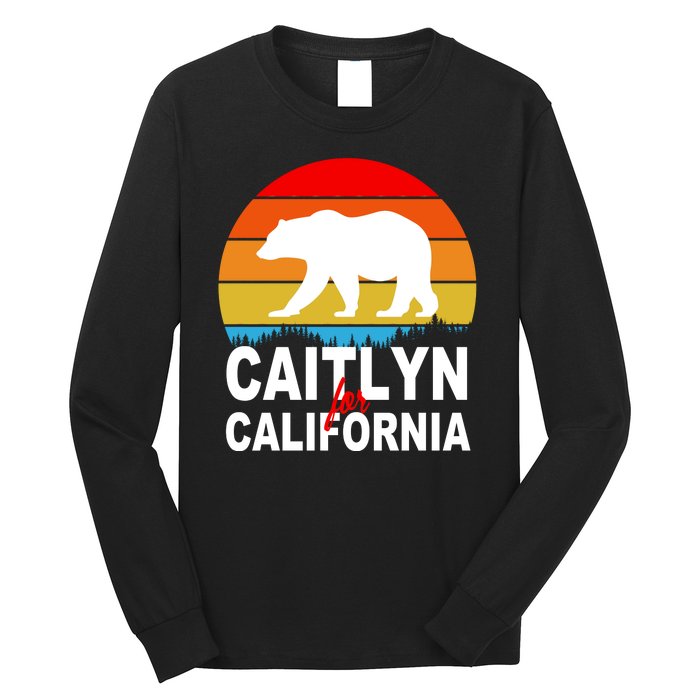 Caitlyn For California Retro Cali Bear Long Sleeve Shirt