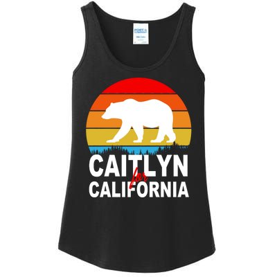 Caitlyn For California Retro Cali Bear Ladies Essential Tank