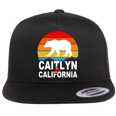 Caitlyn For California Retro Cali Bear Flat Bill Trucker Hat