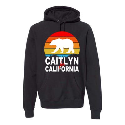 Caitlyn For California Retro Cali Bear Premium Hoodie