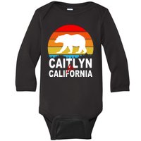 Caitlyn For California Retro Cali Bear Baby Long Sleeve Bodysuit