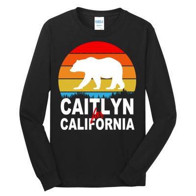 Caitlyn For California Retro Cali Bear Tall Long Sleeve T-Shirt