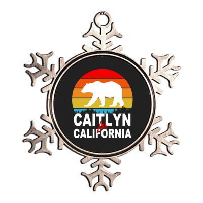 Caitlyn For California Retro Cali Bear Metallic Star Ornament