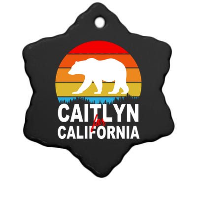 Caitlyn For California Retro Cali Bear Ceramic Star Ornament