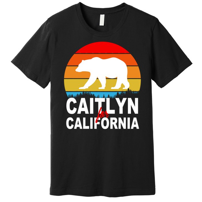 Caitlyn For California Retro Cali Bear Premium T-Shirt