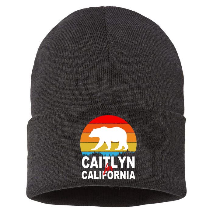 Caitlyn For California Retro Cali Bear Sustainable Knit Beanie