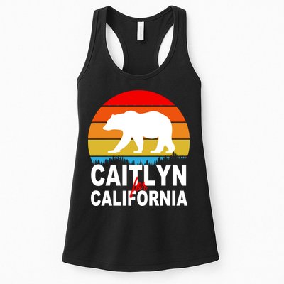 Caitlyn For California Retro Cali Bear Womens Tank Top