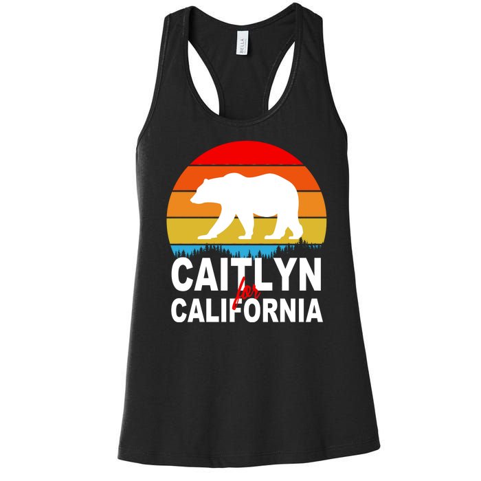 Caitlyn For California Retro Cali Bear Women's Racerback Tank