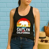Caitlyn For California Retro Cali Bear Womens Tank Top