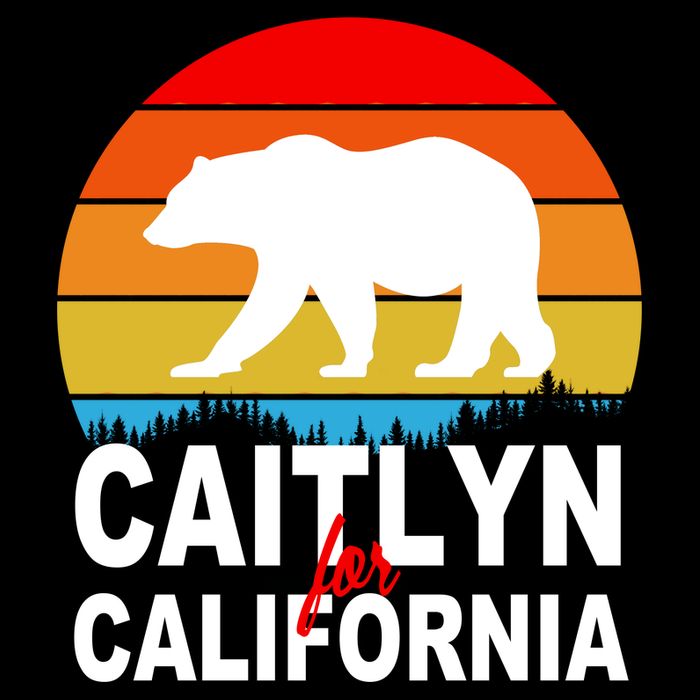 Caitlyn For California Retro Cali Bear Womens Tank Top