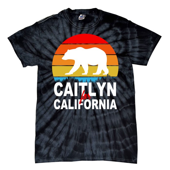 Caitlyn For California Retro Cali Bear Tie-Dye T-Shirt