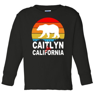 Caitlyn For California Retro Cali Bear Toddler Long Sleeve Shirt