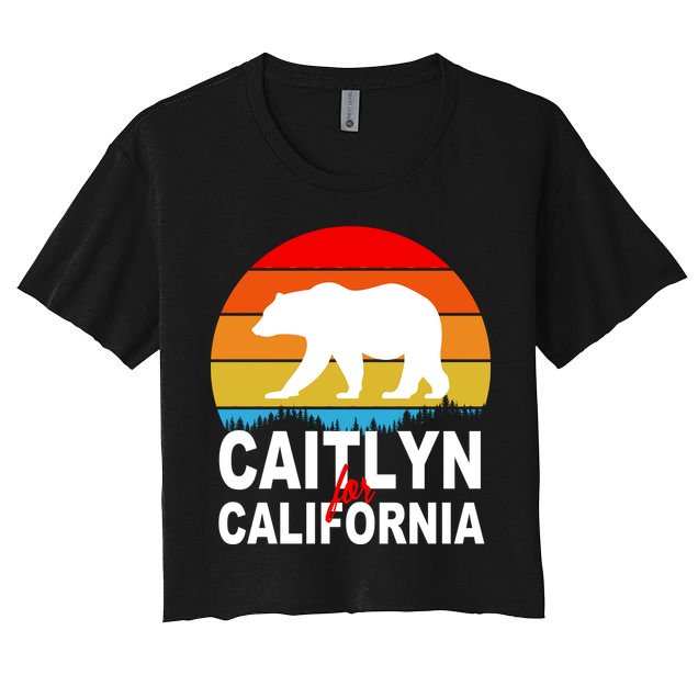 Caitlyn For California Retro Cali Bear Crop Top