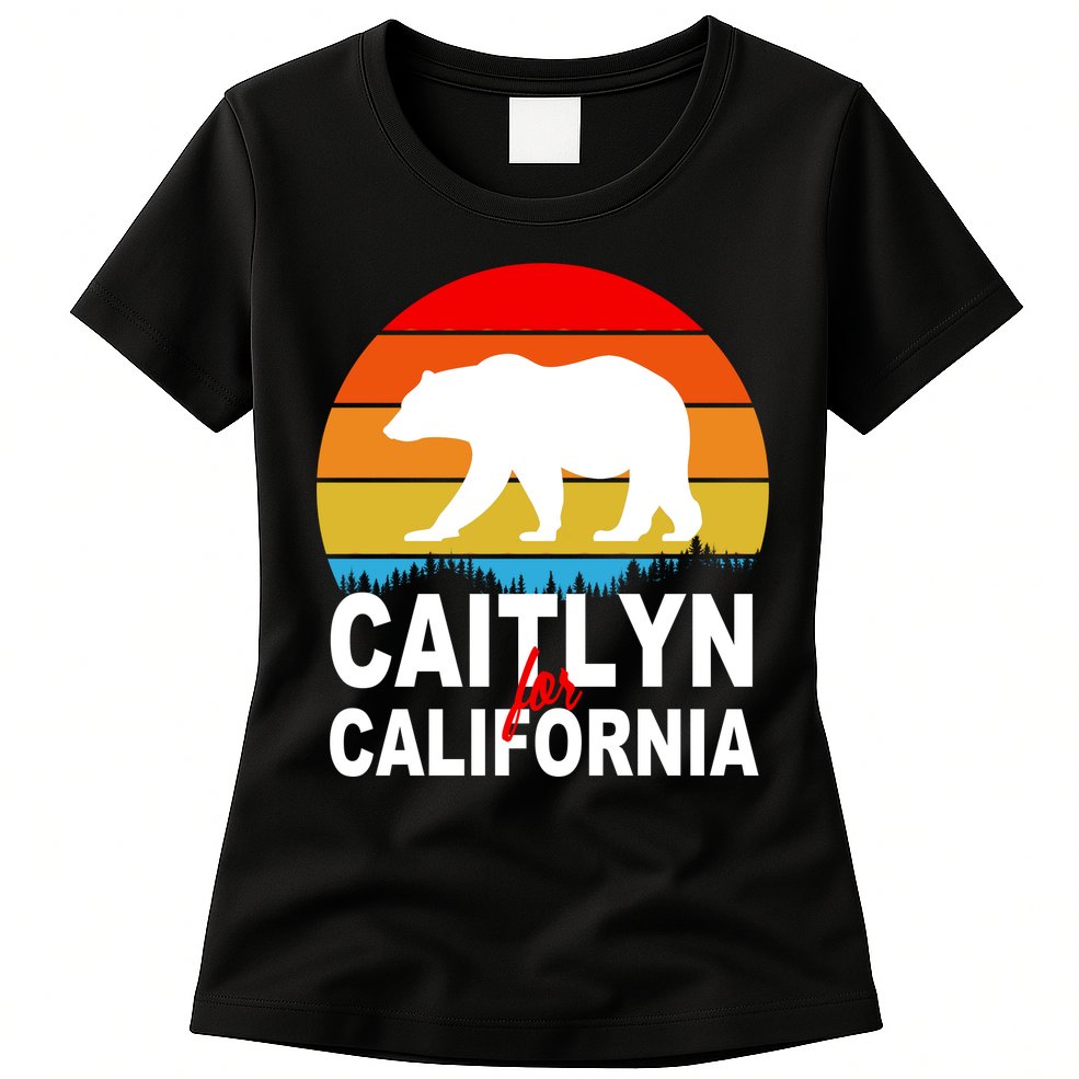 Caitlyn For California Retro Cali Bear Womens T-Shirt