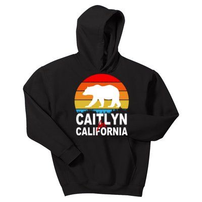 Caitlyn For California Retro Cali Bear Kids Hoodie