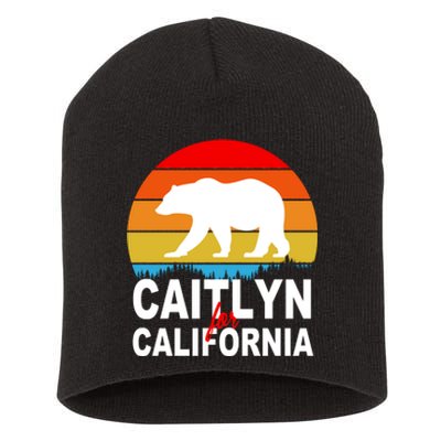 Caitlyn For California Retro Cali Bear Short Acrylic Beanie