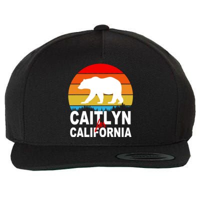 Caitlyn For California Retro Cali Bear Wool Snapback Cap