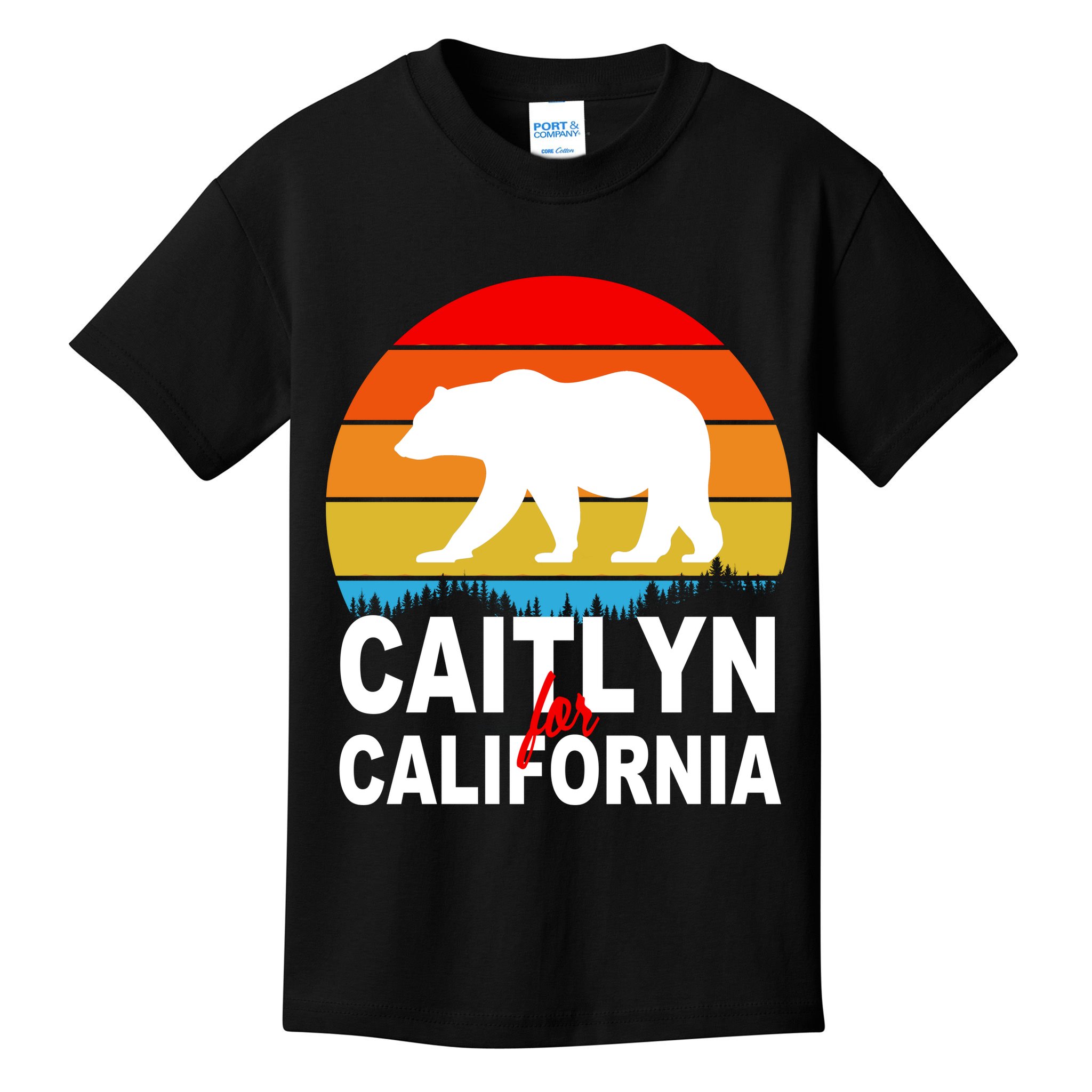 Caitlyn For California Retro Cali Bear Kids T-Shirt