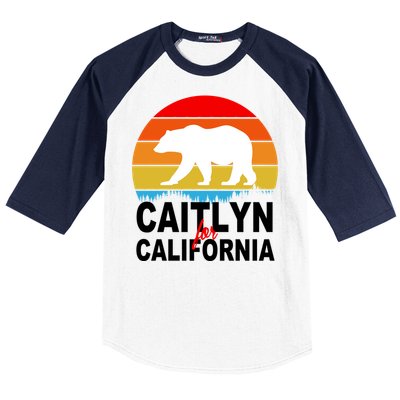 Caitlyn For California Retro Cali Bear Baseball Sleeve Shirt