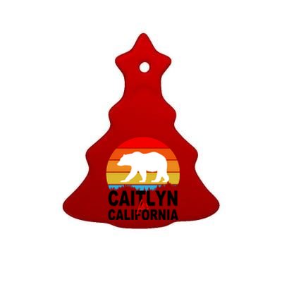 Caitlyn For California Retro Cali Bear Ceramic Tree Ornament