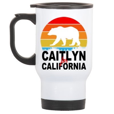 Caitlyn For California Retro Cali Bear Stainless Steel Travel Mug