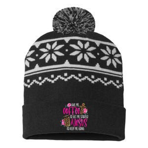 Coffee And Jesus Misses Plus Size Teacher USA-Made Snowflake Beanie