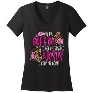 Coffee And Jesus Misses Plus Size Teacher Women's V-Neck T-Shirt